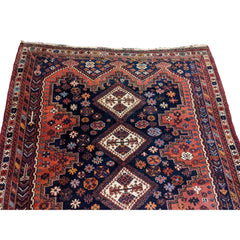 180 x 145 cm Old Qashqai Traditional Orange Rug - Rugoutlet