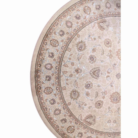 180D Power Loom Round Beige Rug - Rugoutlet