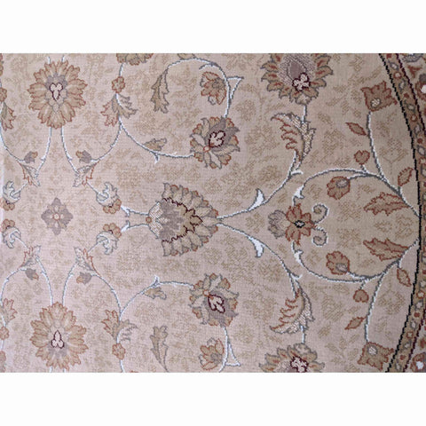 180D Power Loom Round Beige Rug - Rugoutlet