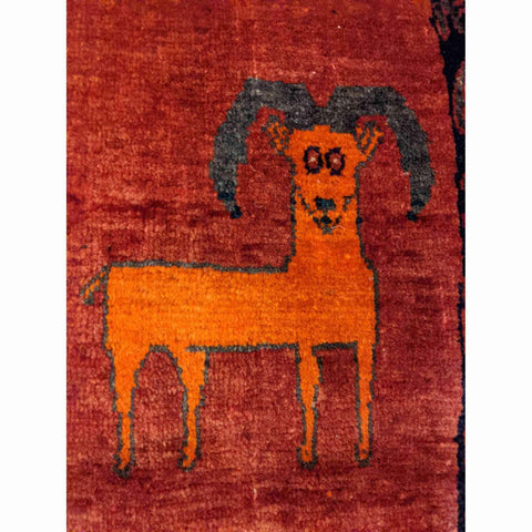 182 x 122 cm Qashqai Tribal Red Lion Rug - Rugoutlet
