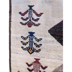 182 x 92 cm Qashqai Persian Tribal White Rug - Rugmaster