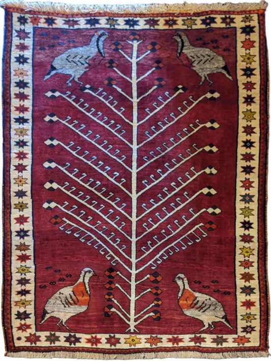 183 x 125 cm Qashqai Tribal Red Rug - Rugmaster