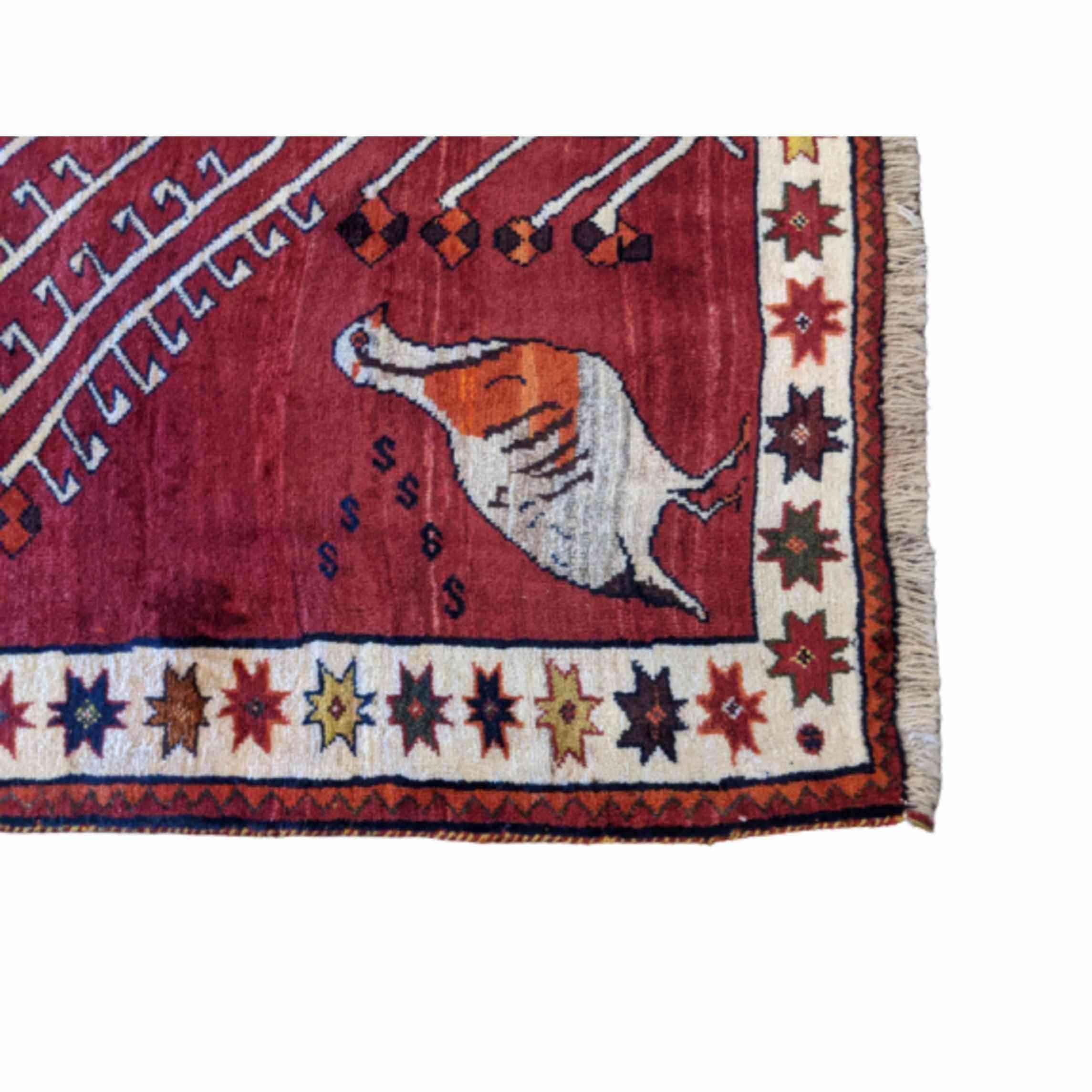 183 x 125 cm Qashqai Tribal Red Rug - Rugoutlet