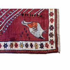 183 x 125 cm Qashqai Tribal Red Rug - Rugoutlet