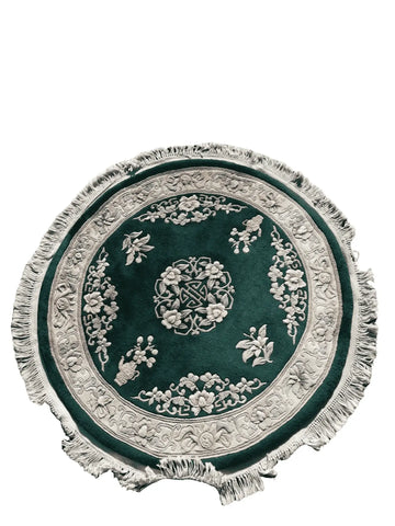 183D Chinese GreeNew wool Round Green Rug - Rugoutlet