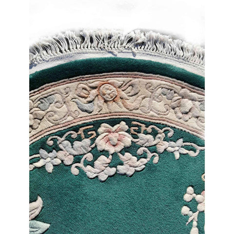 183D Chinese GreeNew wool Round Green Rug - Rugoutlet