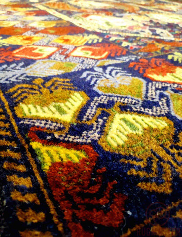 183 x 92 cm Pakistan Baluch hand-knotted Rug Yellow Colour - Rugoutlet