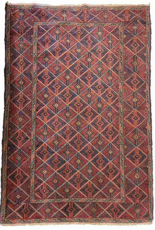 184 x 156 cm Fine Afghan Mushwani Tribal Brown Rug - Rugmaster