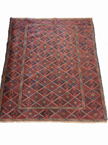 184 x 156 cm Fine Afghan Mushwani Tribal Brown Rug - Rugoutlet