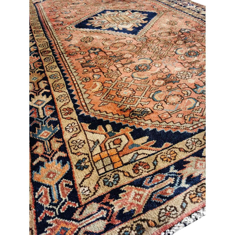 185 x 120 cm Hamedan Persian Traditional Brown Rug - Rugoutlet
