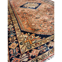 185 x 120 cm Hamedan Persian Traditional Brown Rug - Rugoutlet