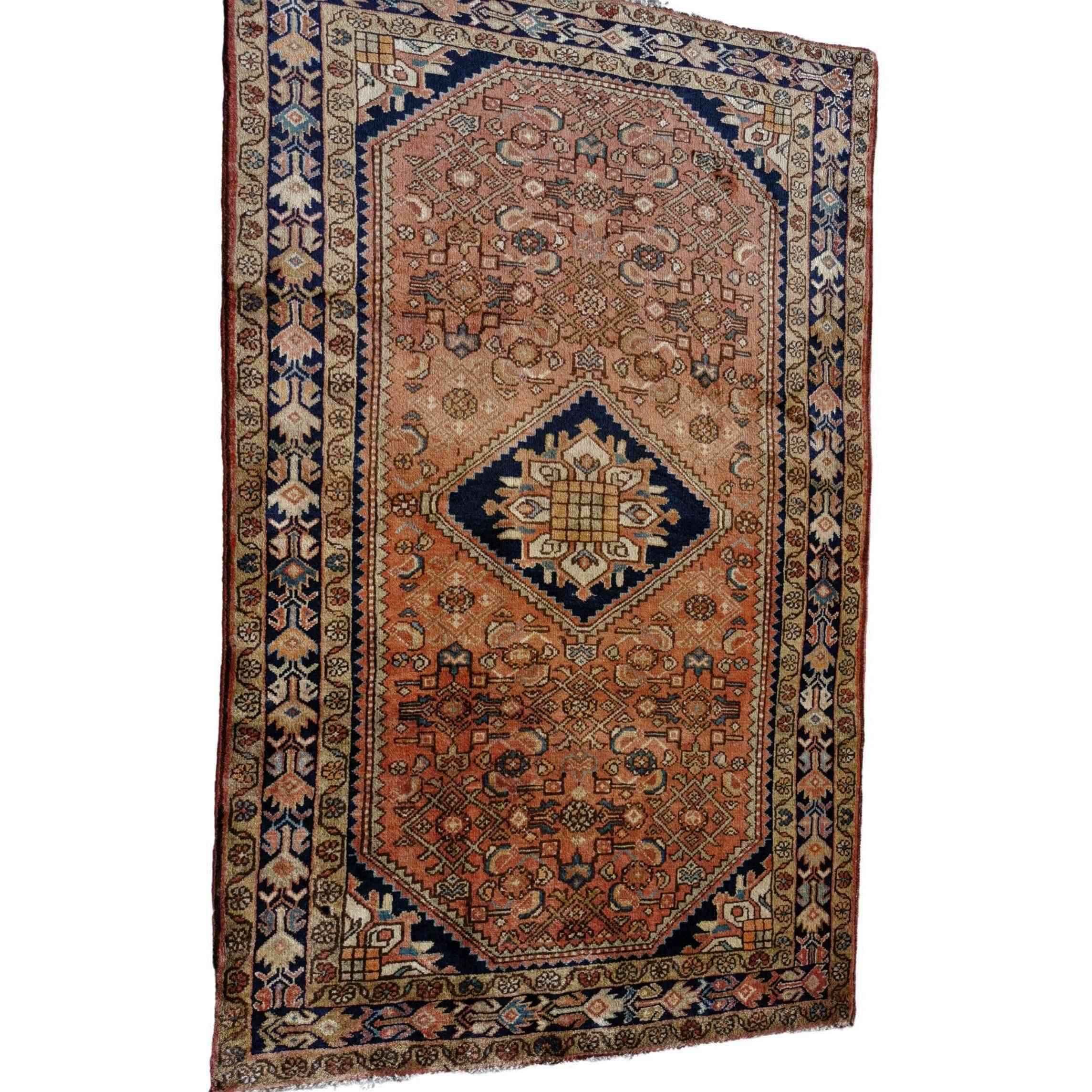 185 x 120 cm Hamedan Persian Traditional Brown Rug - Rugoutlet