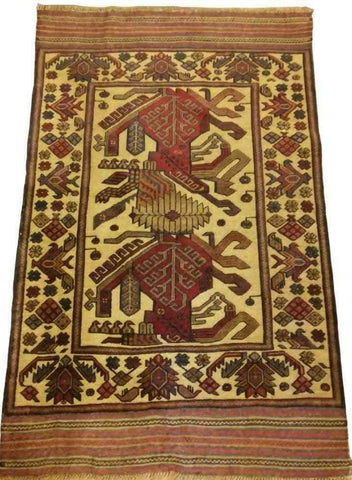 185 x 122 cm Mushwani Tribal Brown Rug - Rugoutlet