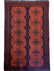 185 x 124 cm Afghan Khan Tribal Orange Rug - Rugoutlet