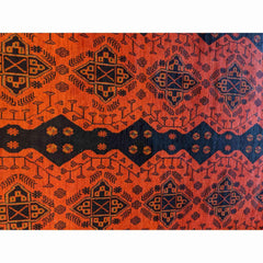 185 x 124 cm Afghan Khan Tribal Orange Rug - Rugoutlet