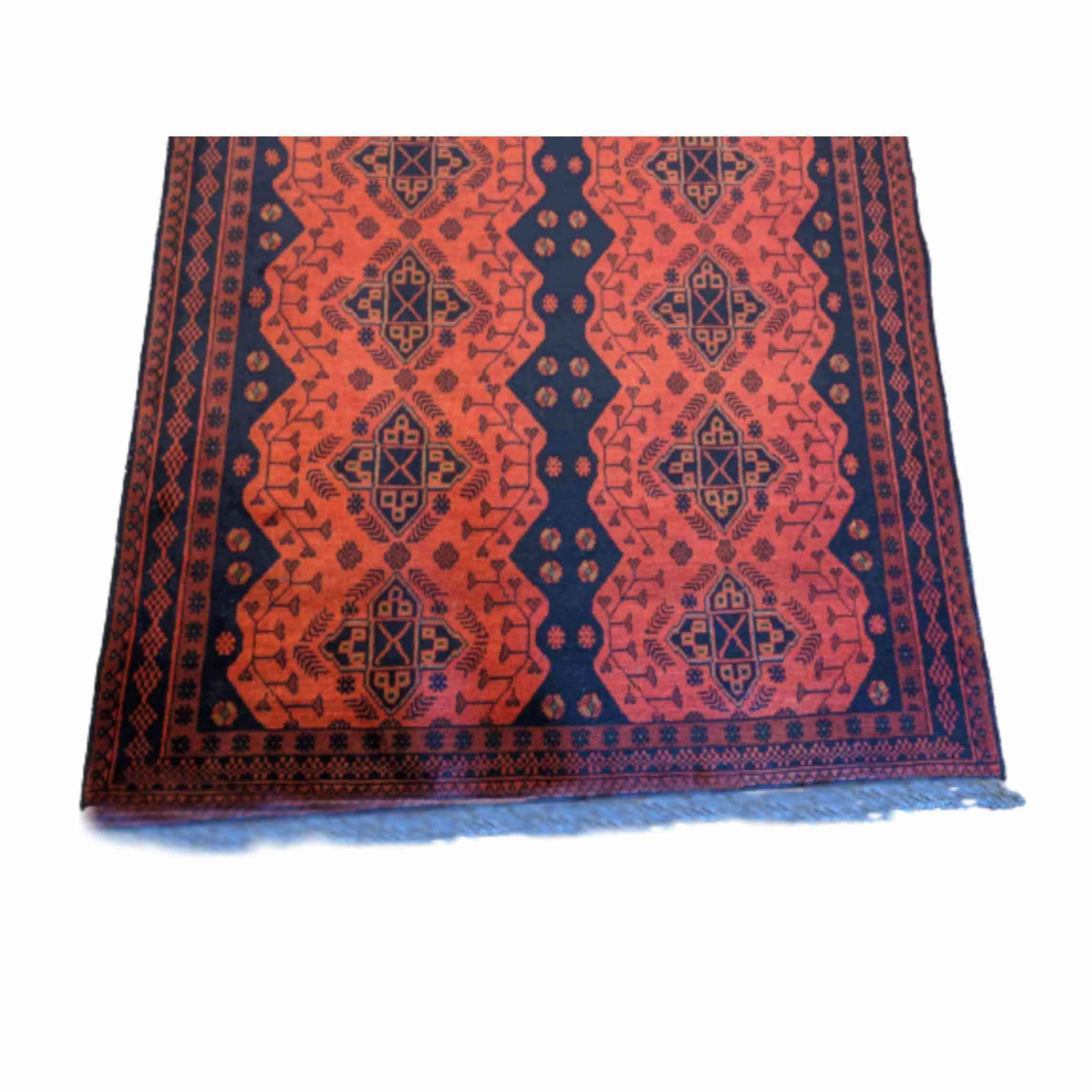 185 x 124 cm Afghan Khan Tribal Orange Rug - Rugoutlet