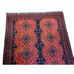 185 x 124 cm Afghan Khan Tribal Orange Rug - Rugoutlet