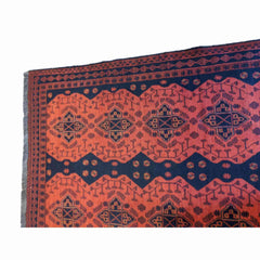 185 x 124 cm Afghan Khan Tribal Orange Rug - Rugoutlet