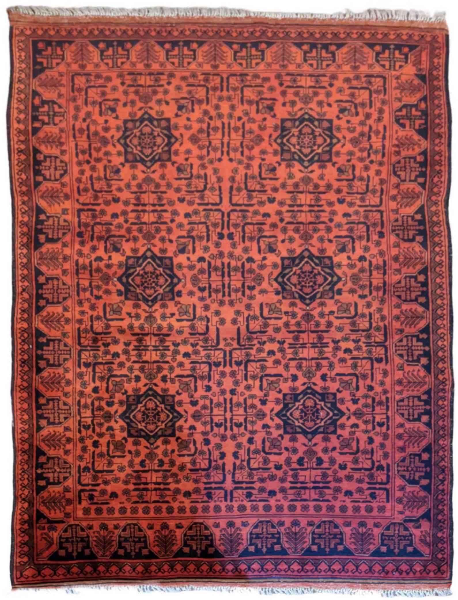 185 x 124 cm khan mohammadi afghan Tribal Red Rug - Rugmaster