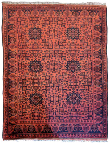 185 x 124 cm khan mohammadi afghan Tribal Red Rug - Rugoutlet