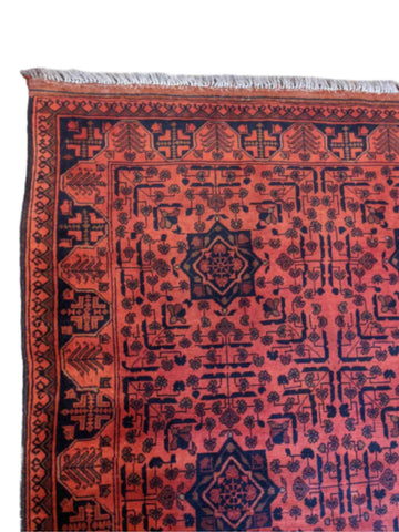 185 x 124 cm khan mohammadi afghan Tribal Red Rug - Rugoutlet