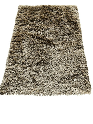 185 x 125 cm shaggy silk effect Brown Rug - Rugoutlet