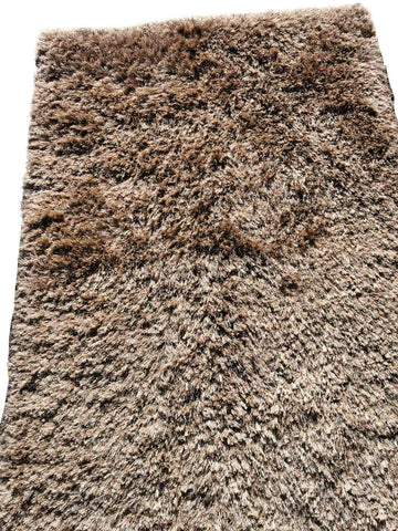 185 x 125 cm shaggy silk effect Brown Rug - Rugoutlet
