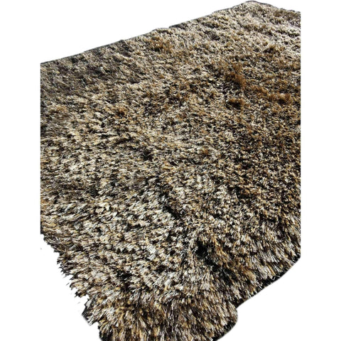 185 x 125 cm shaggy silk effect Brown Rug - Rugoutlet