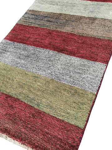 185 x 130 cm Modern Handmade Tribal Magenta Rug - Rugoutlet