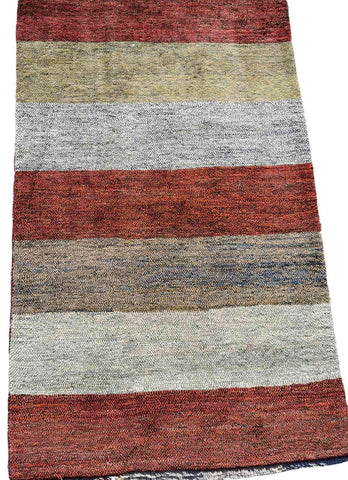 185 x 130 cm Modern Handmade Tribal Magenta Rug - Rugoutlet