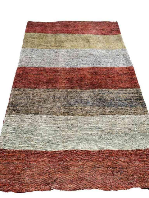 185 x 130 cm Modern Handmade Tribal Magenta Rug - Rugoutlet