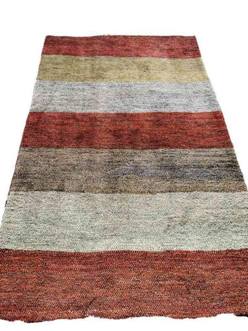 185 x 130 cm Modern Handmade Tribal Magenta Rug - Rugoutlet