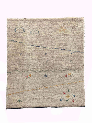 185 x 145 cm Nomadic Persian Gabbeh Tribal Grey Rug - Rugoutlet