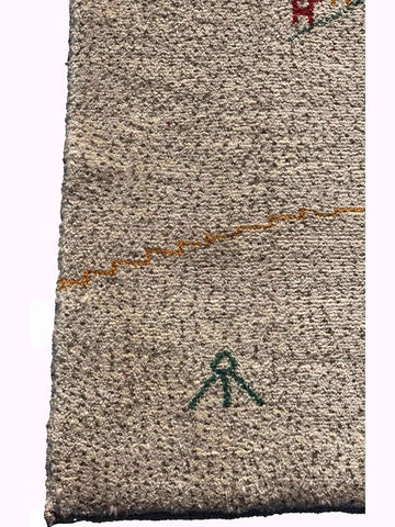 185 x 145 cm Nomadic Persian Gabbeh Tribal Grey Rug - Rugoutlet