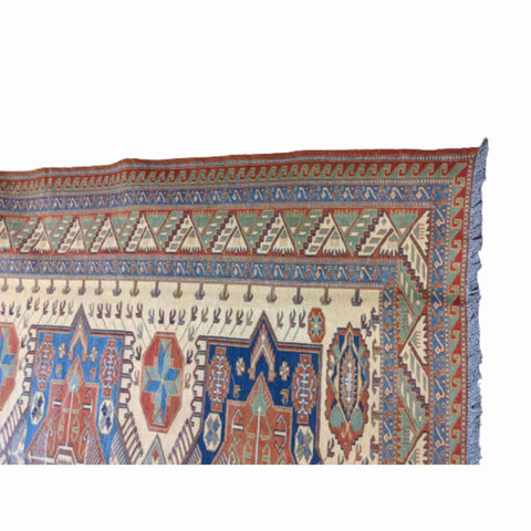185 x 157 cm Kazak Sumak Yellow Rug - Rugoutlet