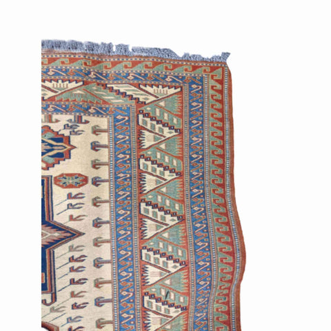 185 x 157 cm Kazak Sumak Yellow Rug - Rugoutlet
