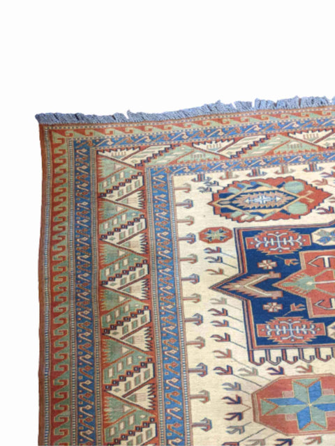 185 x 157 cm Kazak Sumak Yellow Rug - Rugoutlet