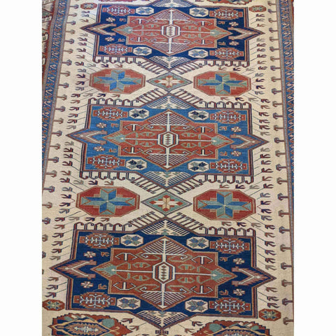 185 x 157 cm Kazak Sumak Yellow Rug - Rugoutlet
