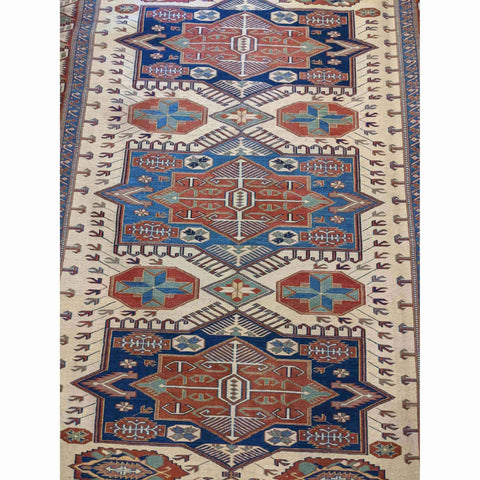 185 x 157 cm Kazak Sumak Yellow Rug - Rugoutlet