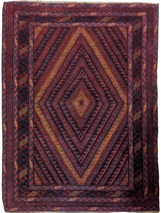 185 x 158 cm Afghan Mushwani Tribal Red Rug - Rugmaster