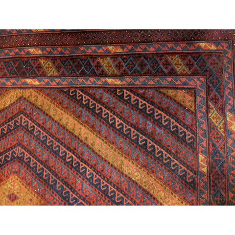 185 x 158 cm Afghan Mushwani Tribal Red Rug - Rugoutlet
