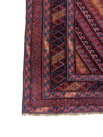 185 x 158 cm Afghan Mushwani Tribal Red Rug - Rugoutlet