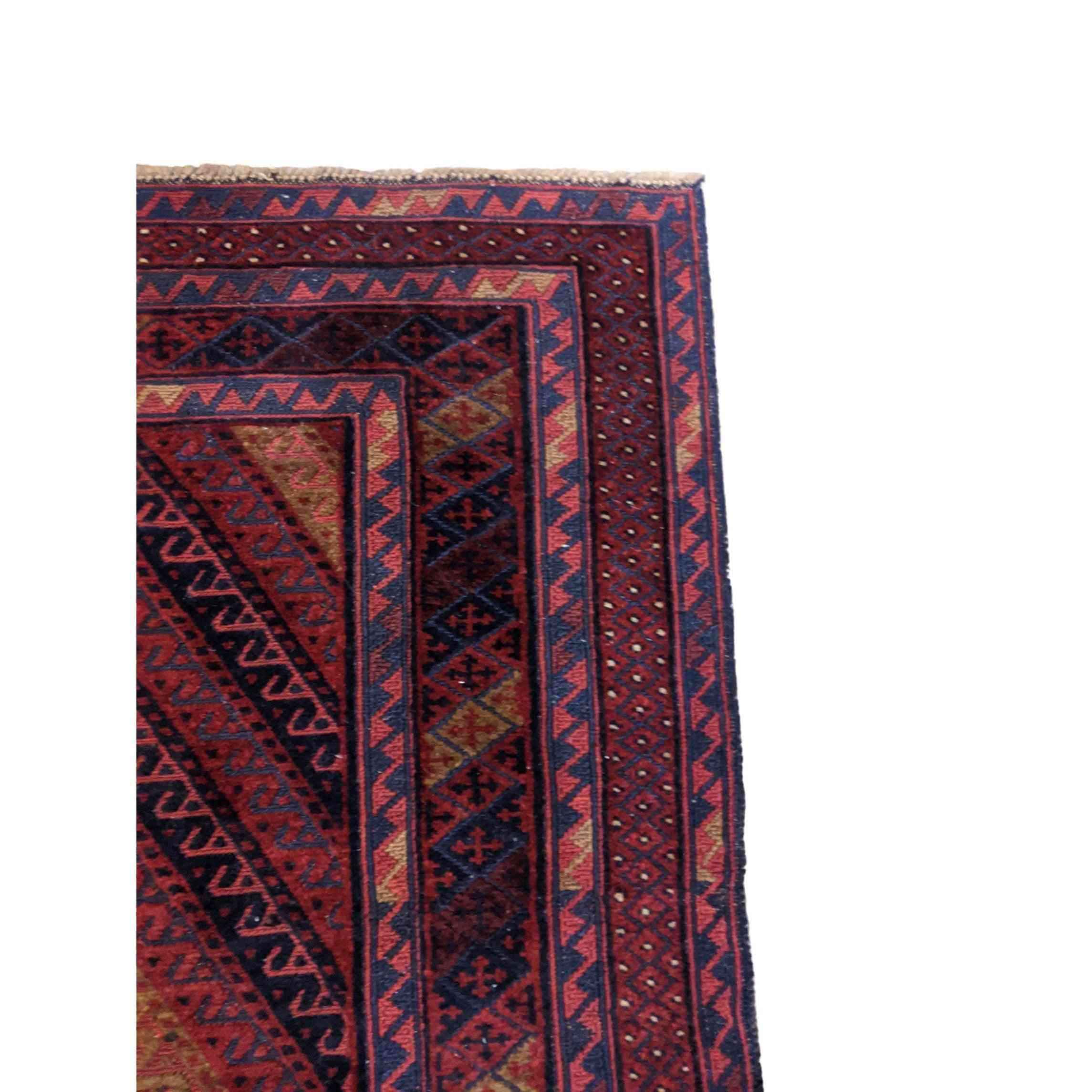 185 x 158 cm Afghan Mushwani Tribal Red Rug - Rugmaster