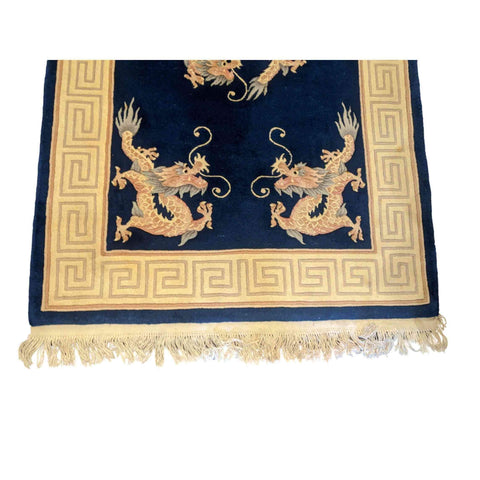 186 x 120 cm chinese Traditional Blue Rug - Rugoutlet