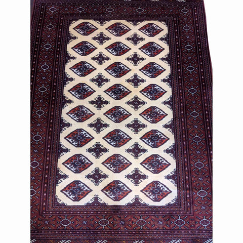 186 x 135 cm Turkaman Tribal Purple Rug - Rugoutlet