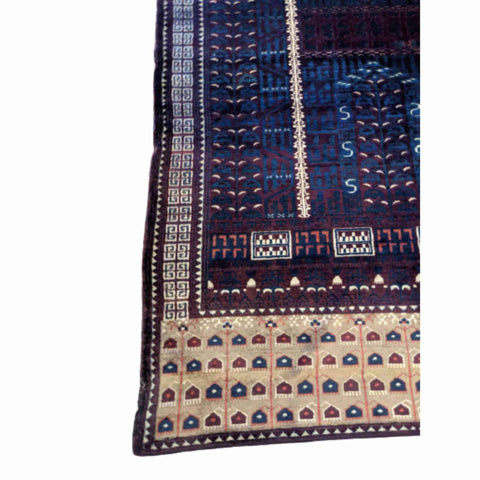 187 x 120 cm Turkaman Tribal Blue Rug - Rugmaster