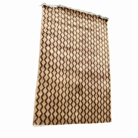 187 x 122 cm Hand made Brown Rug - Rugoutlet