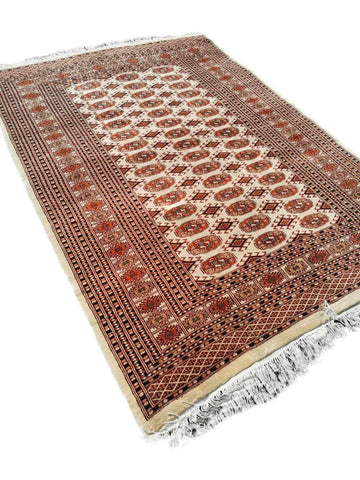 187 x 133 cm Pakistan Bokhara Geometric Brown Rug - Rugmaster