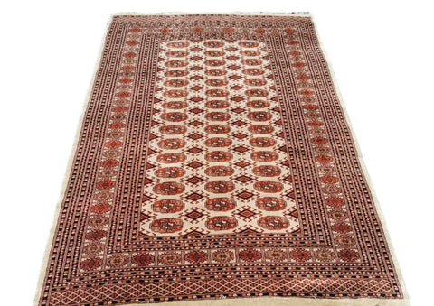 187 x 133 cm Pakistan Bokhara Geometric Brown Rug - Rugoutlet