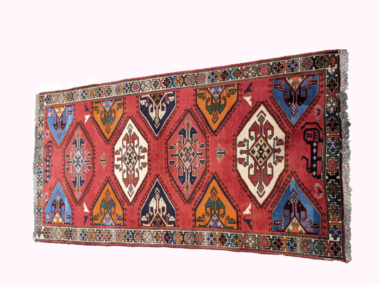 188 x 102 cm tribal shiraz qashqai Tribal Red Rug - Rugmaster
